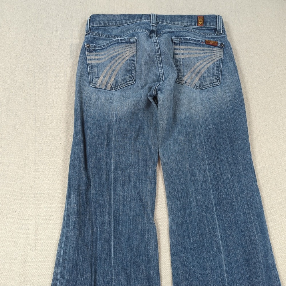 7 For All Mankind Jeans Womens 25 Blue Dojo Flare Hippie Boho Frayed